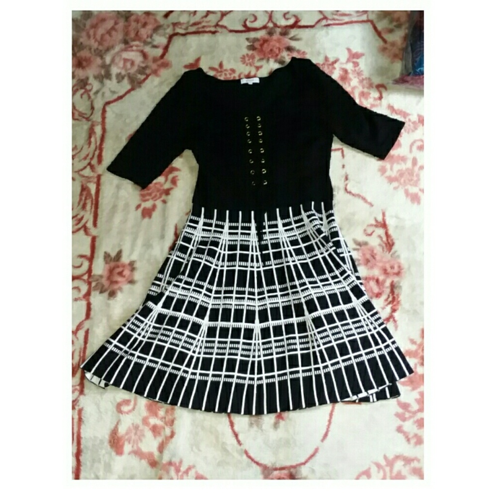Black Plaid Sweater Dress